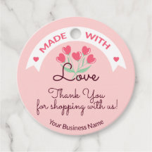 Made with Love Modern Pink Favor Tags 7