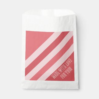 Made with Love Modern Pink Stripes Treat Bag