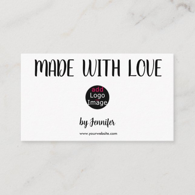 Made With Love Modern Professional Custom Logo Enclosure Card (Front)