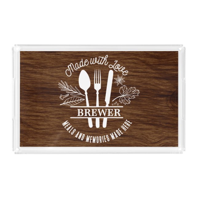 Made With Love Personalized Acrylic Tray (Front)