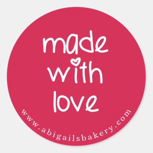 Made with love _ Personalized Custom Color Classic Round Sticker