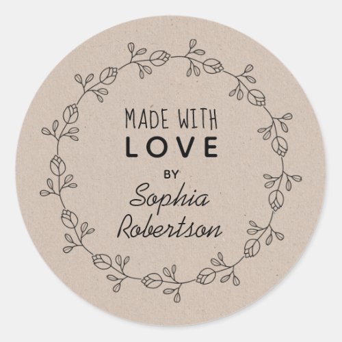 Made With Love Personalized Kraft Product Label