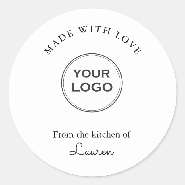Made with love Personalized Logo sticker (Front)