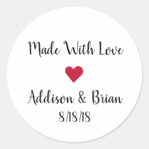 Made With Love Personalized Sticker