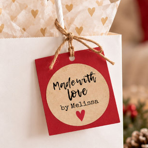 Made With Love Personlized Kraft Classic Round Sticker