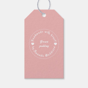 Made with Love Pink Heart Baking Design Gift Tags