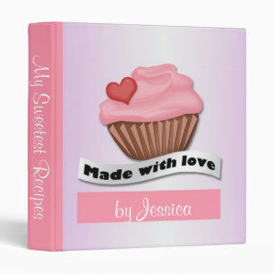 Made with Love Pink & Purple Cupcake Recipe Binder