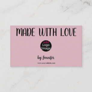 Made With Love Professional Custom Dusty Rose Pink Enclosure Card