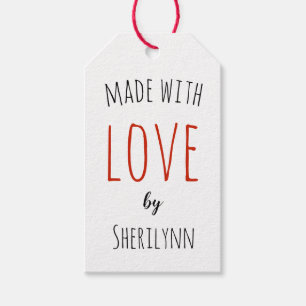 Made with Love Red Gift Tags