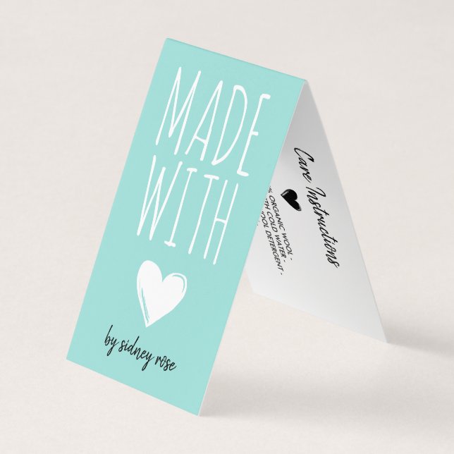 Made with Love Robin Egg Blue Hang Tag (Front)