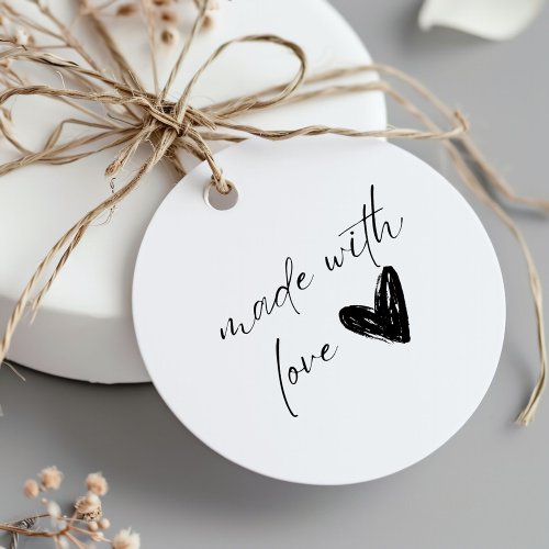 Made With Love Script Heart Simple Rubber Stamp