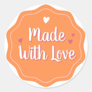 Made with Love Simple Minimalist Custom Perfect Classic Round Sticker