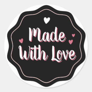 Made with Love Simple Minimalist Custom Perfect Classic Round Sticker