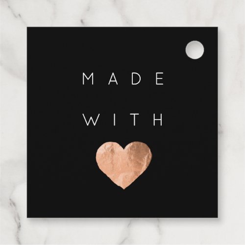 Made With Love Simply Heart Black Web Discount Cod Favor Tags