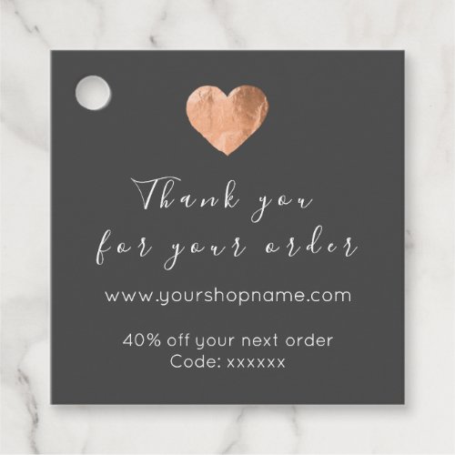 Made With Love Simply Heart Black Web Discount Ros Favor Tags