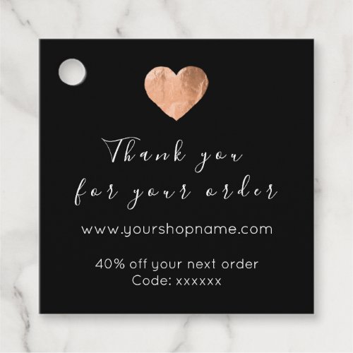 Made With Love Simply Heart Black Web Discount Ros Favor Tags