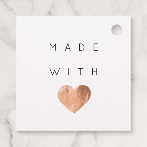 Made With Love Simply Heart Logo Rose Promotional Favor Tags