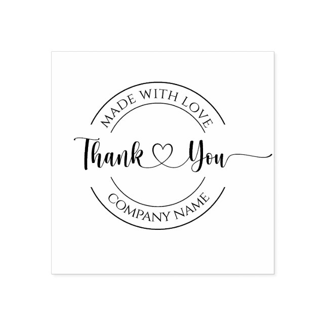 Made with Love | Small Business Thank You  Rubber Stamp (Imprint)