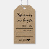 Made with Love Script Turquoise Craft Show Gift Tags