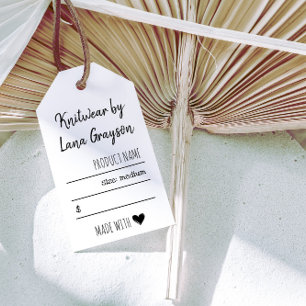 Made with Love Social Media Price Gift Tags