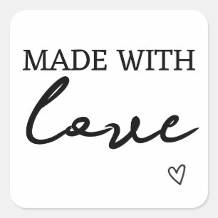 Made with love  square sticker