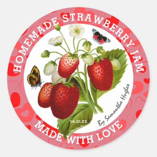 Made with Love  Strawberry Jam Labels