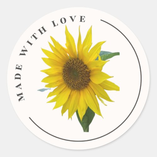 Made with Love Sunflower Sticker