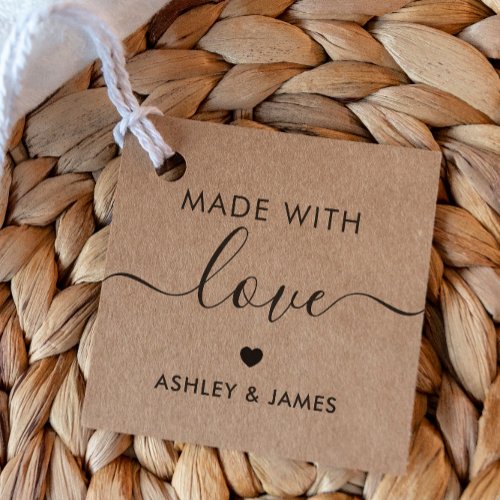 Made With Love Tag Handmade Gift Tag Kraft Favor Tags