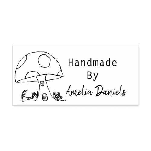 Made With Love Toadstool Self Inking Rubber Stamp