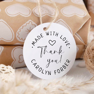 Made with Love White Heart Custom Product Self-inking Stamp