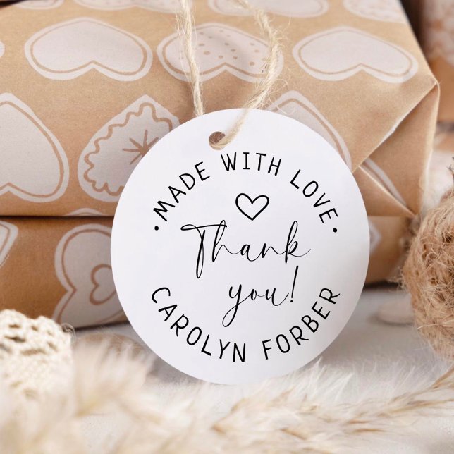 Made with Love White Heart Custom Product Self-inking Stamp (Creator Uploaded)