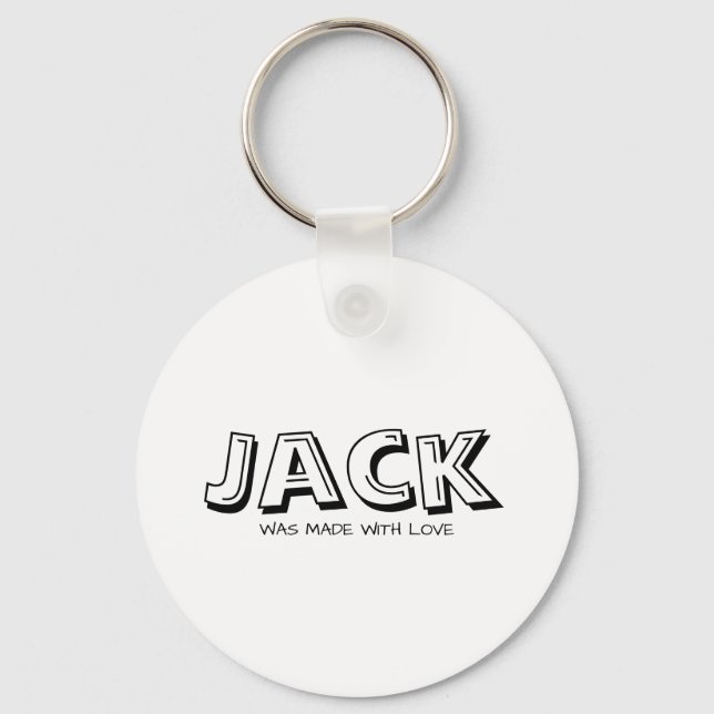 Made with love white  keychain (Front)