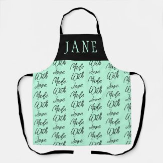 Made With Love Words Personalized Apron
