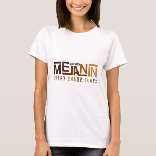 Made With Melanin Black Girl Magic Afro Beauty Bla T-Shirt