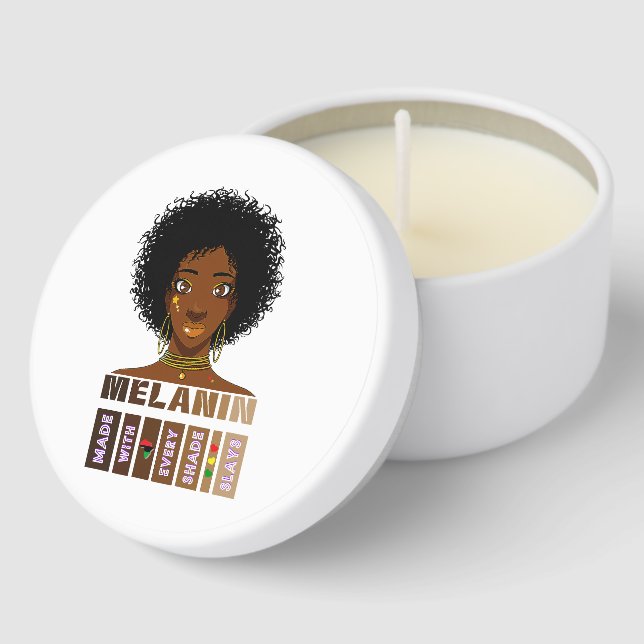 Made With Melanin Every Shade Slays Mini Candle Favors (Corner)