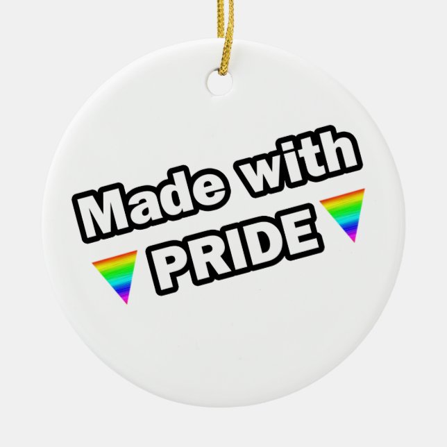 Made with Pride Ceramic Ornament (Front)