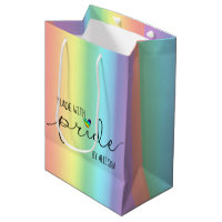Made With Pride LGBTQ Business Pastel Rainbow Medium Gift Bag