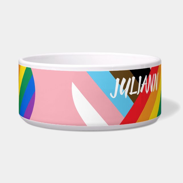 Made With Pride Rainbow Heart Custom Modern  Bowl (Right)