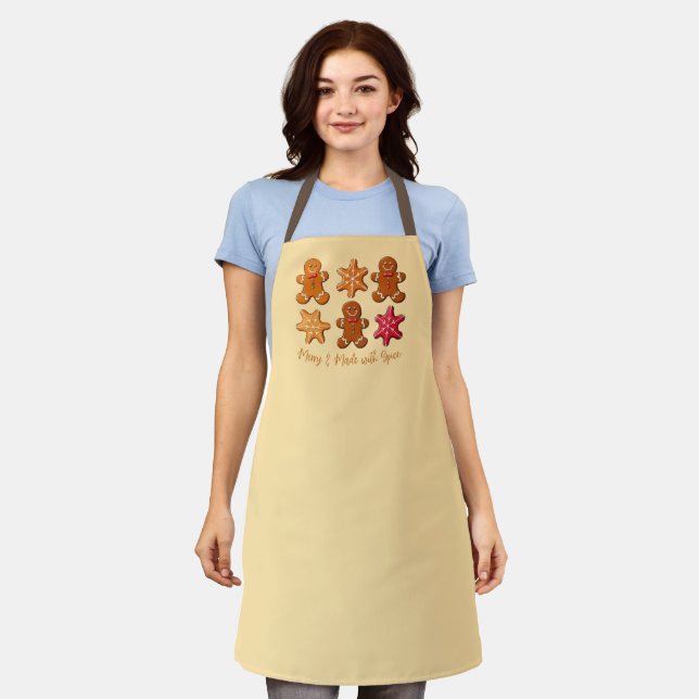 Made with Spice Gingerbread Christmas Cookies Apron (Worn)