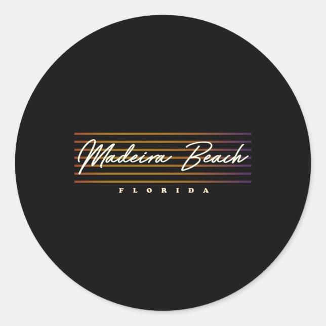 Madeira Beach Style Florida Classic Round Sticker (Front)