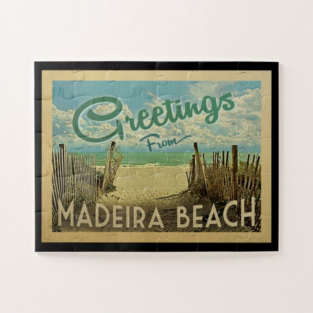 Madeira Beach Vintage Travel Jigsaw Puzzle (Horizontal)