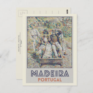 Madeira carreiros do monte illustration Portugal Postcard