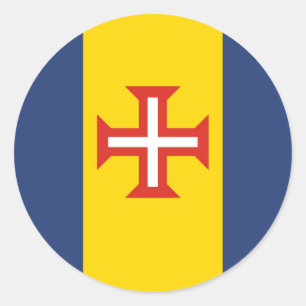 Madeira flag Portugal province symbol cross Classic Round Sticker