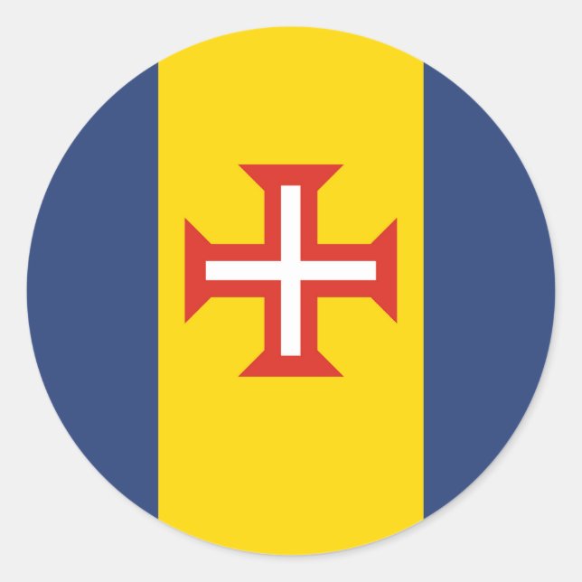 Madeira flag province classic round sticker (Front)