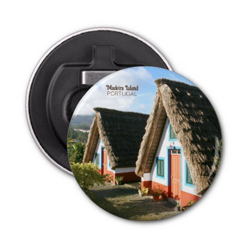 Madeira Island photo with Typical Houses Portugal Bottle Opener
