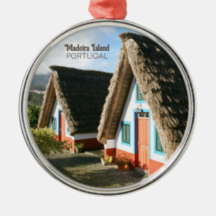Madeira Island photo with Typical Houses, Portugal Metal Ornament