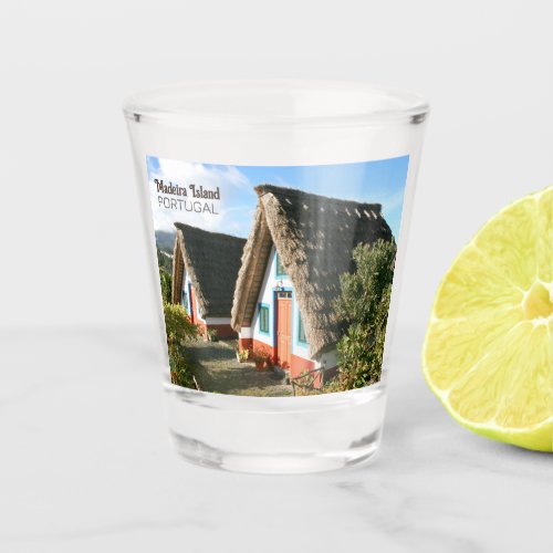 Madeira Island photo with Typical Houses Portugal Shot Glass