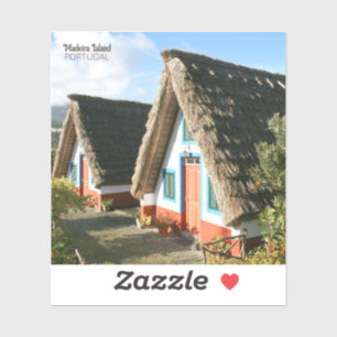 Madeira Island photo with Typical Houses, Portugal Sticker