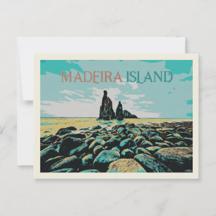 Madeira Island ribeira da Janela beach, Portugal Postcard