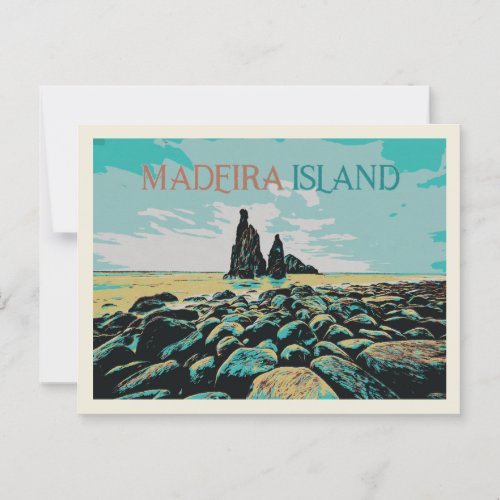 Madeira Island ribeira da Janela beach Portugal Postcard